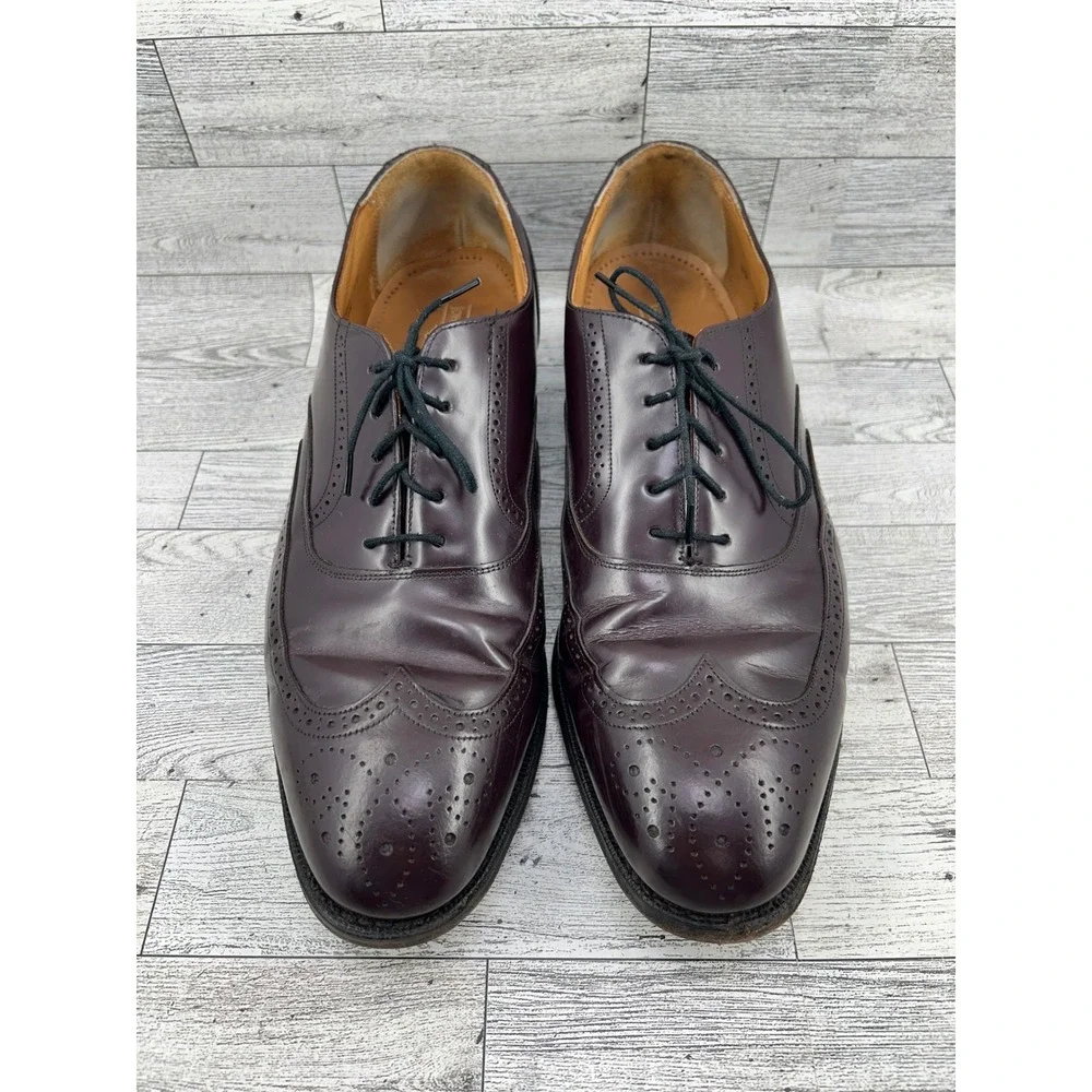 Johnston & Murphy Optima Wingtip Oxford Dress‎ Shoes Burgundy Leather Men's 10